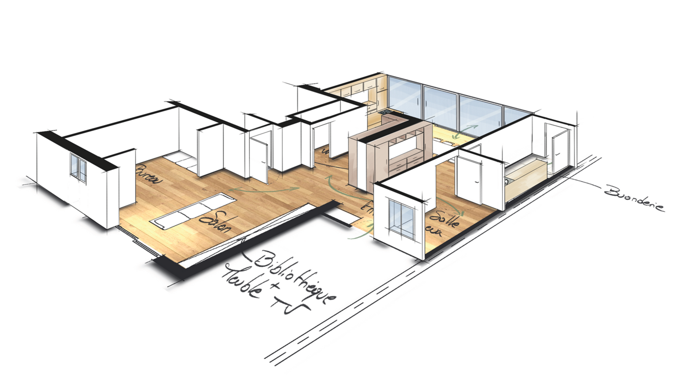dessin d'une axo d'un projet
