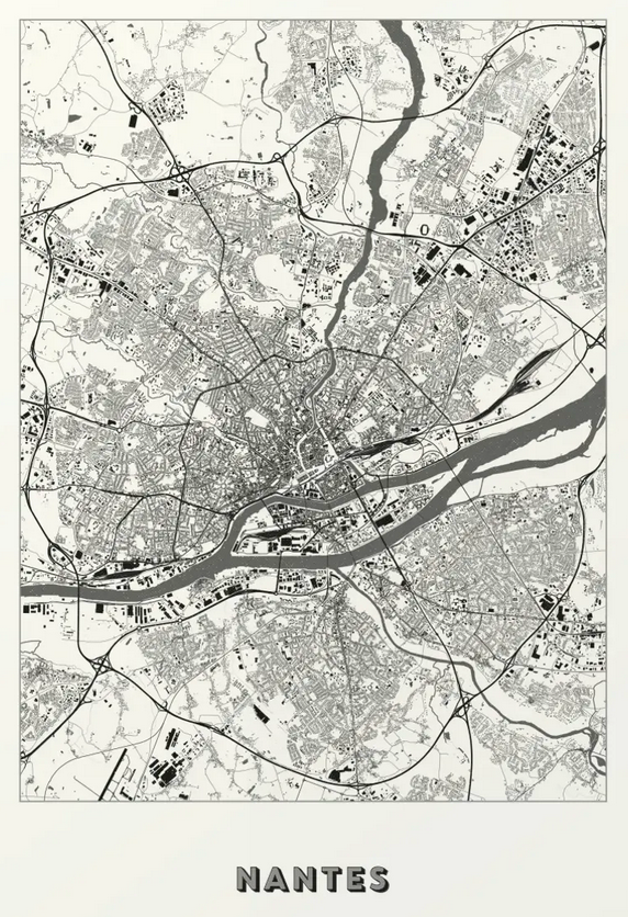 Plan de la ville de Nantes