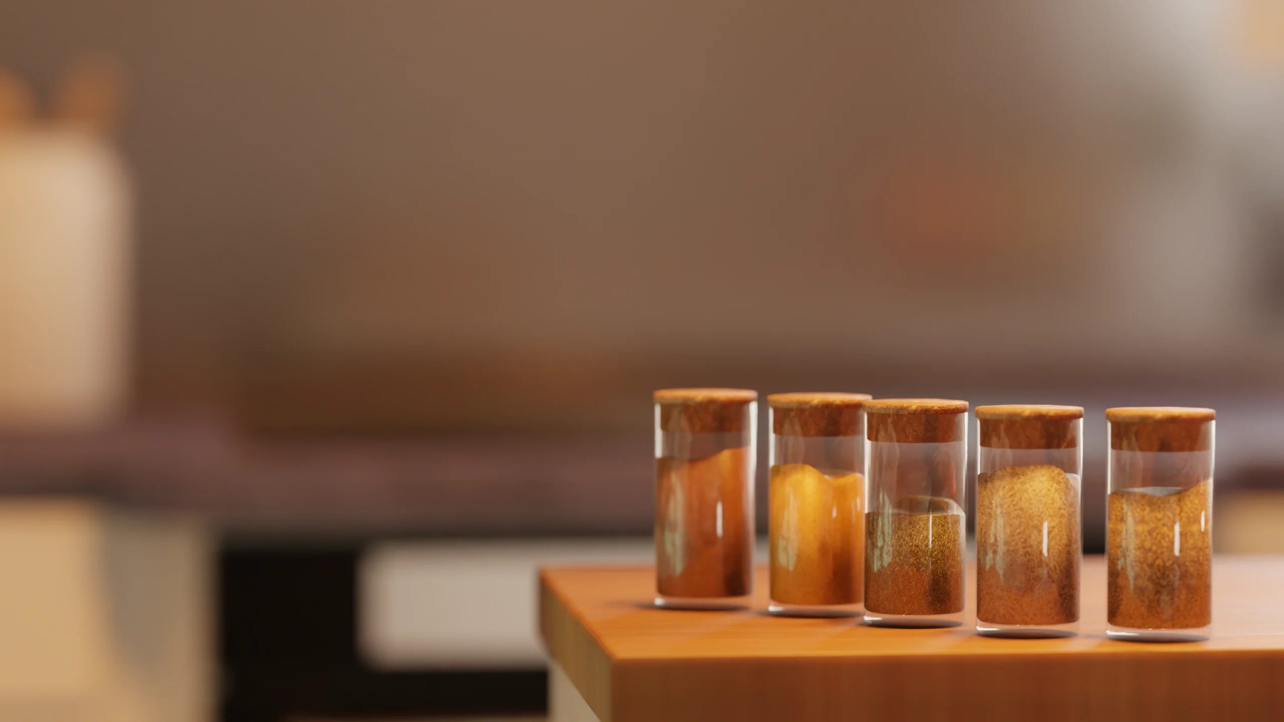 Visualisation 3D de pots en verres à épices