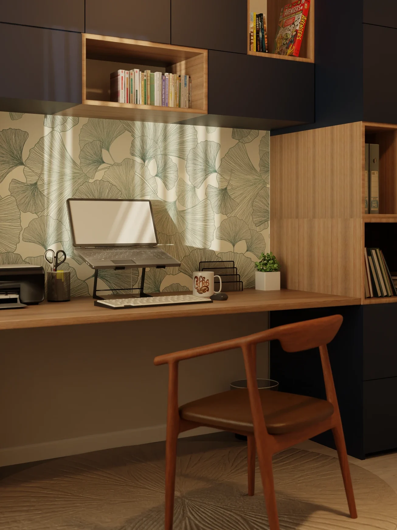 Rendu 3D d'un bureau sur mesure